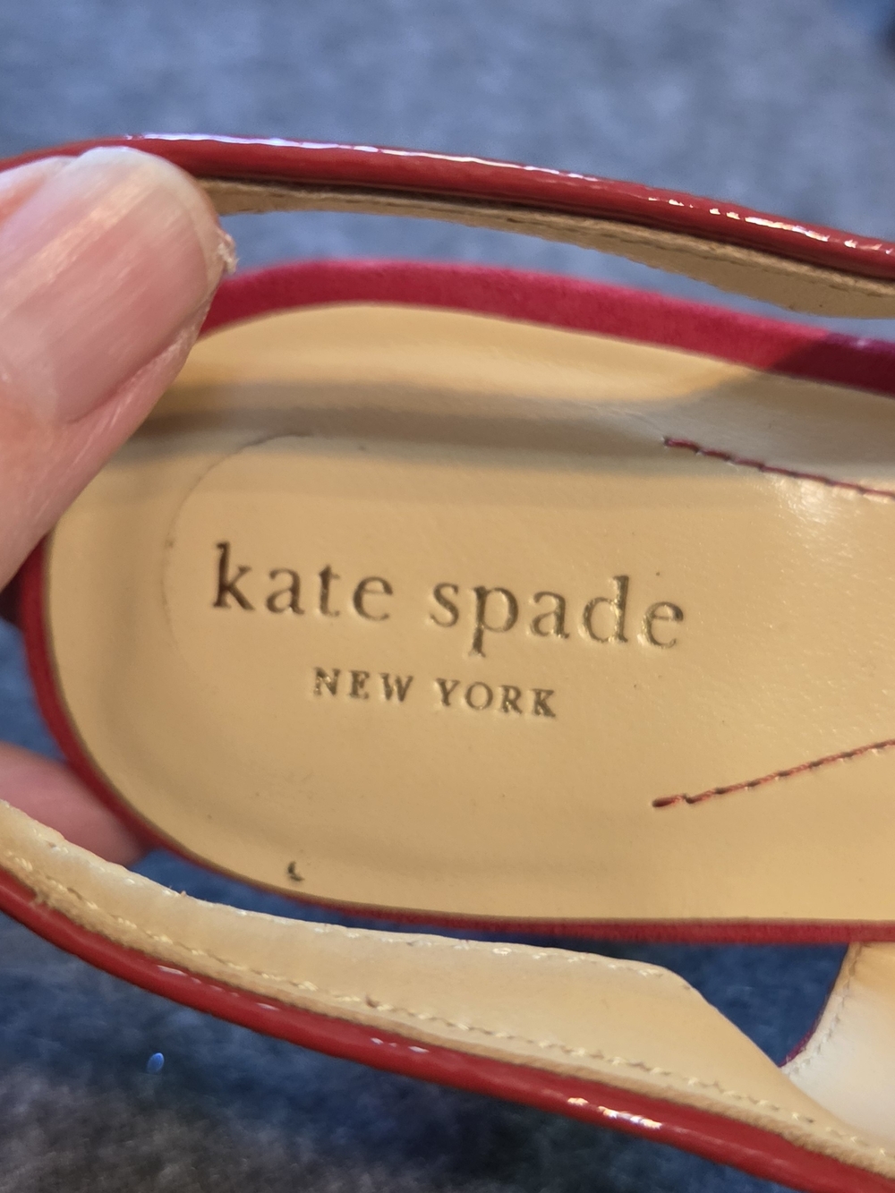 kate spade Red Suede Slingback Heels with Bow Detail - Picture 7 of 8